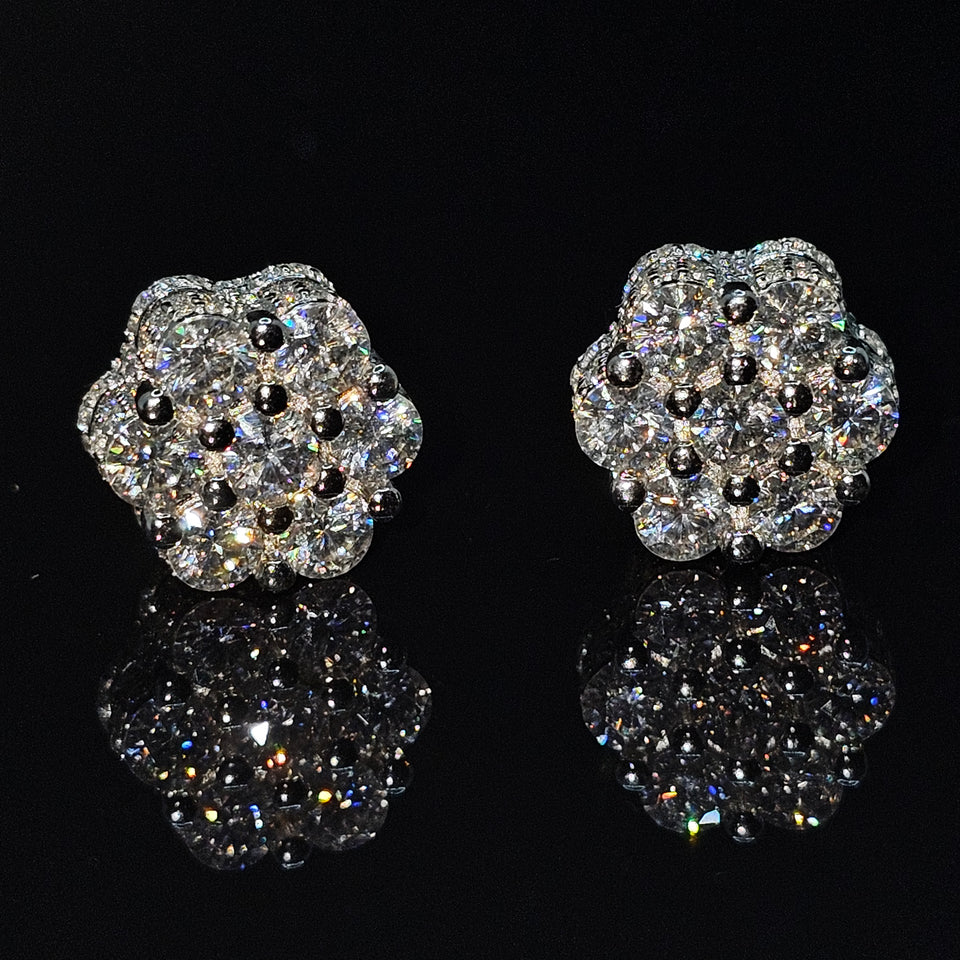 GIVEAWAY ENTRY, 1 Purchase = 1 Entry ..... Iced Out Flower Earrings with Large Diamonds Stones by G MAN JEWELS