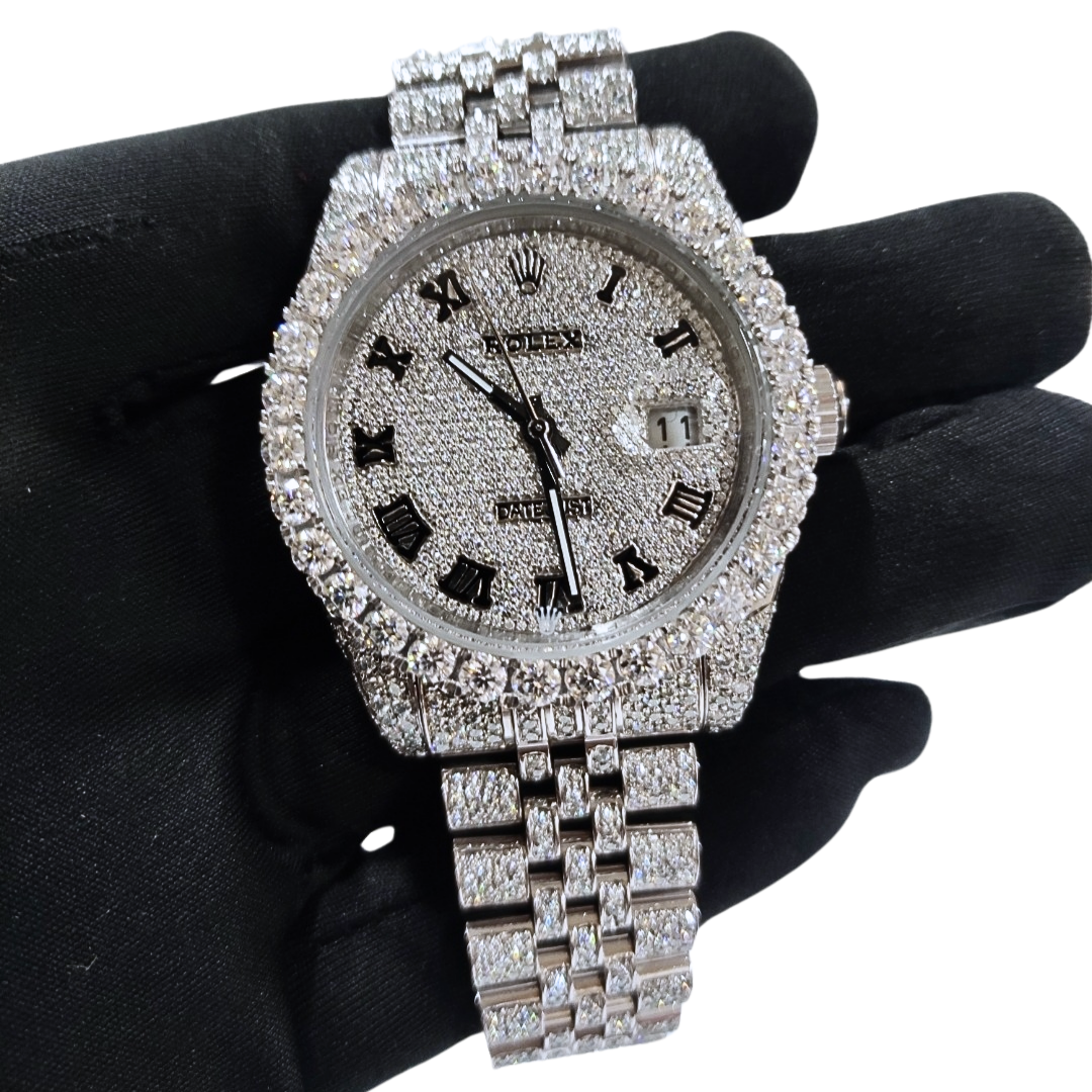 Bust-Down VVS Diamonds Test Certified Roman-Numerals 40mm Custom Watch