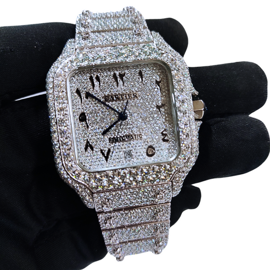 Bust-Down VVS Diamonds Test Certified Arabic-Numerals 40mm Custom Watch