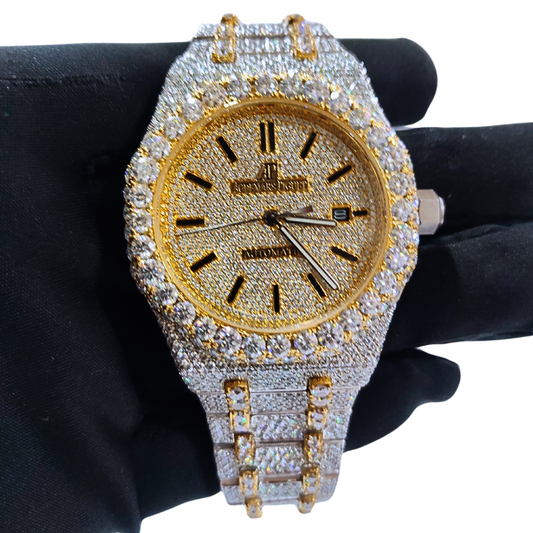 Bust-Down VVS Diamonds Test Certified Two-Tone 42mm Custom Watch