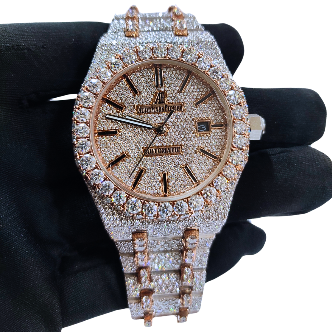 Bust-Down VVS Diamonds Test Certified Rose-Gold 42mm Custom Watch