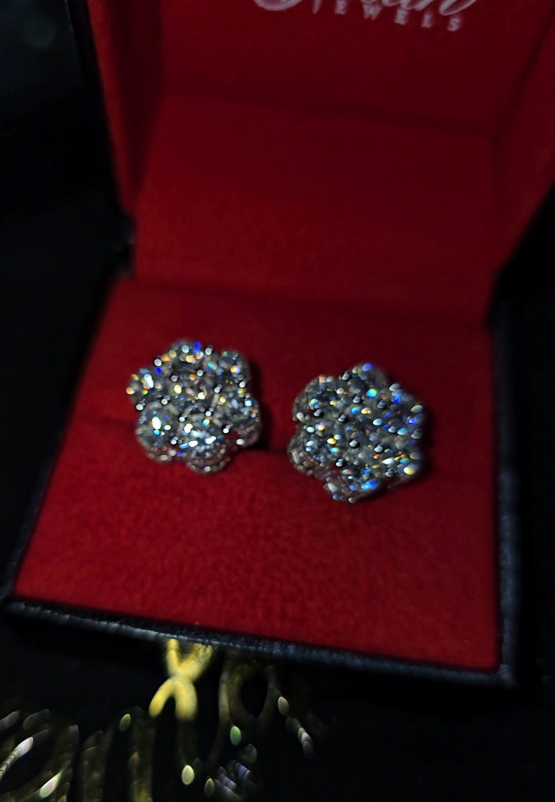 GIVEAWAY ENTRY, 1 Purchase = 1 Entry ..... Iced Out Flower Earrings with Large Diamonds Stones by G MAN JEWELS