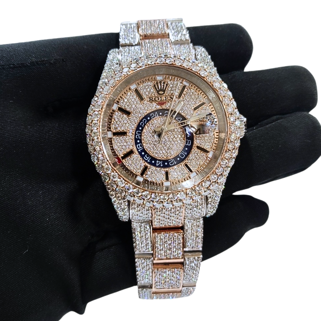 Bust-Down VVS Diamonds Test Certified Rose-Gold 42mm Custom Watch