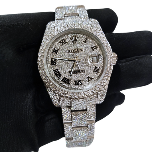 Bust-Down VVS Diamonds Test Certified Roman-Numerals 40mm Custom Watch