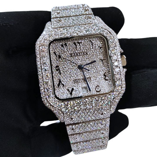 Iced-Out VVS Diamonds Test Certified Arabic-Numerals 40mm Custom Watch