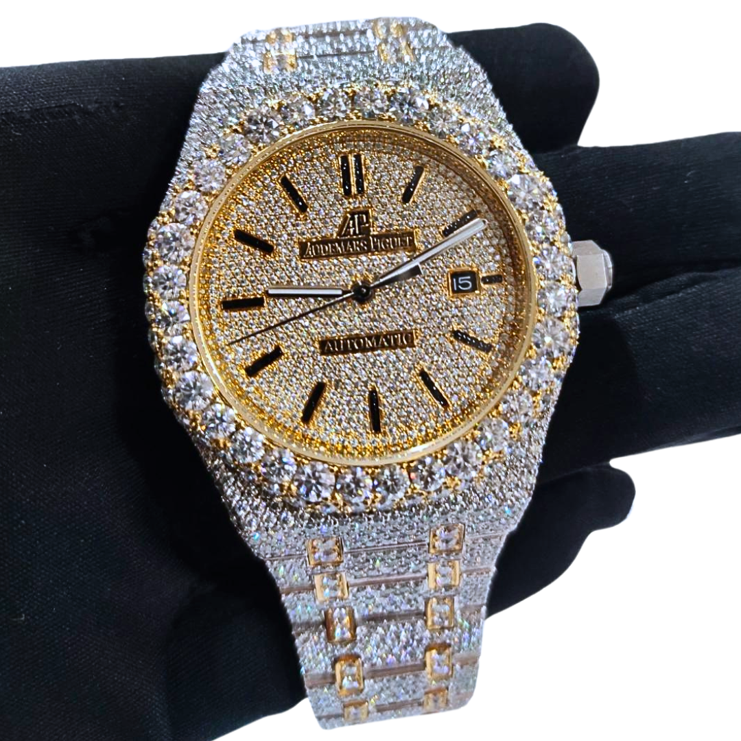 Iced-Out VVS Diamonds Test Certified Two-Tone 42mm Custom Watch